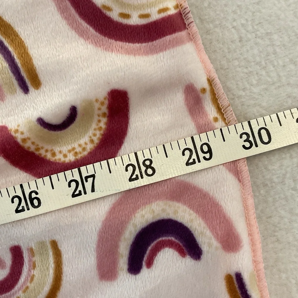 Kyle & Deena Rainbow Baby Blanket Plush Fleece‎ Sherpa Back Pink Purple Yellow